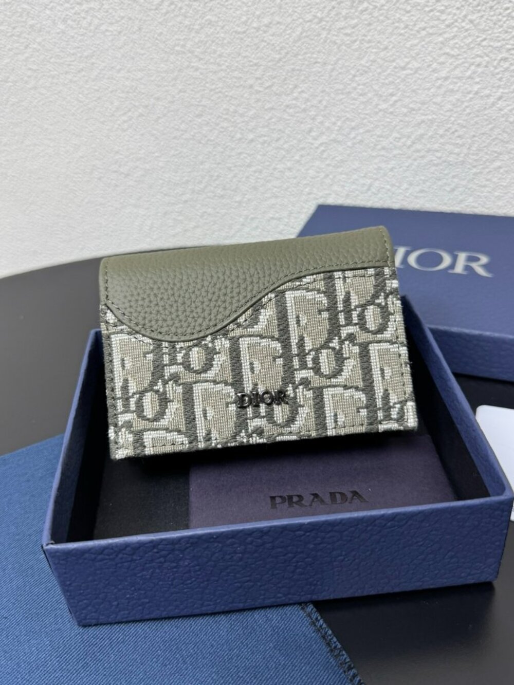 Dior. Saddle Logo Leather Card Holder